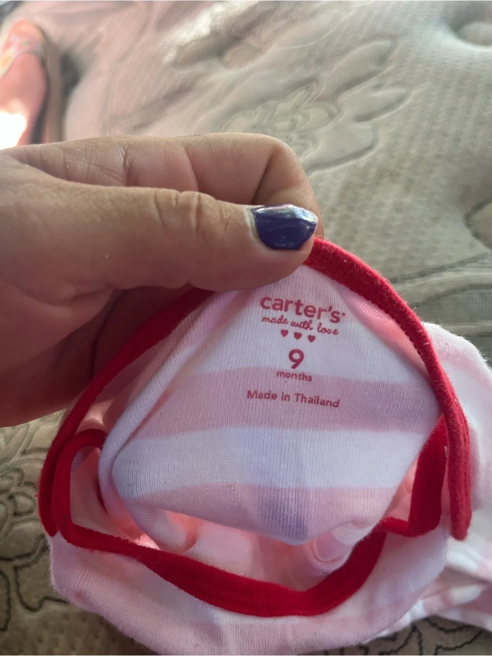 Carter's Pink and White Striped Long-Sleeve Tee with Glitter Heart